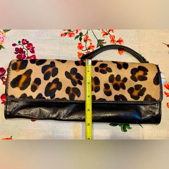 Charles David Pony Hair & Leather Black & Brown Clutch Bag - Picture 8 of 10